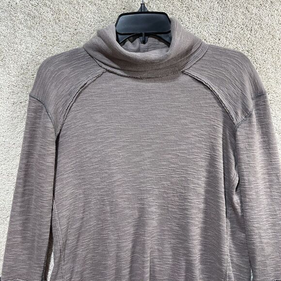 Free People Gray Tunic Women's XS Split Back Cowl Neck Long Sleeve Pullover Top - Picture 3 of 10